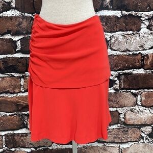 Massimo Dutti Skirt NWT Full Ruched Red Layers Size 6